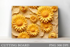 3D Flowers Cutting Board. Flowers Kitchen Cutting Board Product Image 1