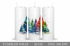 Rainbow Christmas Tree Tumbler. Christmas Tree Tumbler Wrap Product Image 1