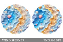 Sea Wind Spinner Sublimation. Seashell Wind Spinner Design Product Image 1