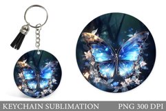 Butterfly Keychain. Flowers Keychain Design Product Image 1
