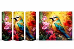 Bird Tumbler Sublimation. Bird Flowers Tumbler Design Product Image 2
