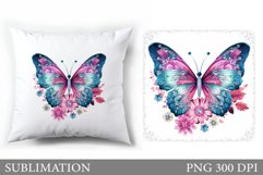 Butterfly Pillow Sublimation. Bitterfly Sublimation Product Image 1