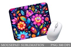 Flowers Mouse Pad Sublimation. Floral Mouse Pad Design Product Image 1