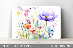 Wildflowers Cutting Board. Flowers Cutting Board Sublimation Product Image 1