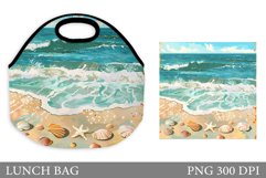 Sea Lunch Bag Design. Summer Lunch Bag Sublimation Product Image 1