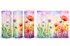 Flowers Tumbler Wrap Design. Floral Tumbler Sublimation Product Image 2