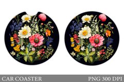 Flowers Car Coaster Design. Wildflowers Car Coaster Product Image 1