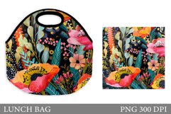 Flowers Lunch Bag Design. Flowers Lunch Bag Sublimation Product Image 1