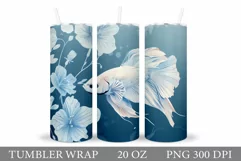 Fish Tumbler Wrap Design. Fish Tumbler Sublimation Product Image 1