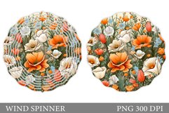 Wildflowers Wind Spinner. Floral Wind Spinner Sublimation Product Image 1