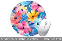 Flowers Mouse Pad Design. Flowers Mouse Pad Sublimation Product Image 1