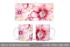 Flowers Mug Wrap Sublimation. Flowers Mug Wrap Design Product Image 1