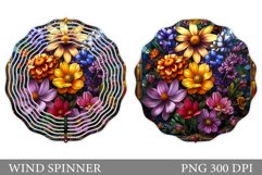 Floral Wind Spinner Sublimation. Flowers Wind Spinner Design Product Image 1