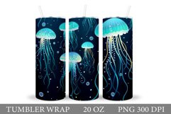 Jellyfish Tumbler Sublimation. Jellyfish Tumbler Wrap Design Product Image 1