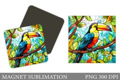 Toucan Magnet Design. Stained Glass Toucan Magnet Template Product Image 1