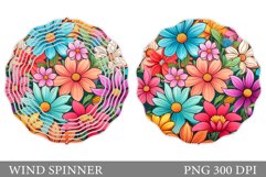 Flowers Wind Spinner Design. Floral Wind Spinner Sublimation Product Image 1