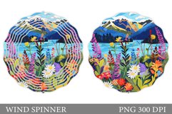 Wildflowers Wind Spinner. Floral Wind Spinner Sublimation Product Image 1