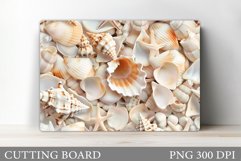 3D Seashell Cutting Board. Sea Cutting Board Sublimation Product Image 1