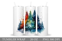 Colorful Christmas Tree Tumbler. Forest Tumbler Sublimation Product Image 1