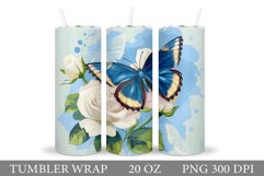Butterfly Tumbler Design. Flowers Tumbler Sublimation Product Image 1