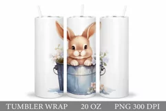 Bunny Easter Tumbler Design. Spring Bunny Tumbler Wrap Product Image 1