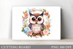 Cute Owl Cutting Board. Owl Kitchen Cutting Board Product Image 1