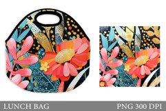 Flowers Lunch Bag Sublimation. Flowers Lunch Bag Design Product Image 1