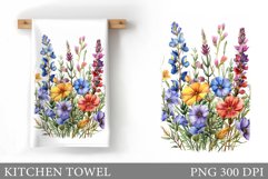 Wildflowers Kitchen Towel. Summer Flowers Kitchen Towel Product Image 1