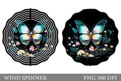 Butterfly Wind Spinner. Flowers Wind Spinner Sublimation Product Image 1