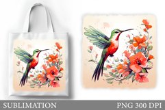Hummingbird Tote Bag Sublimation. Hummingbird Sublimation Product Image 1
