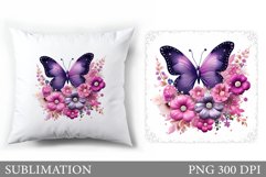 Bitterfly Sublimation. Butterfly Pillow Design Product Image 1