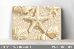 Starfish Cutting Board. Seashell Cutting Board Sublimation Product Image 1