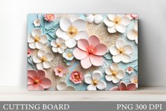 3D Flowers Cutting Board. Colorful Flowers Cutting Board Product Image 1