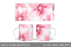 Flowers Mug Sublimation. Floral Mug Wrap Design Product Image 1