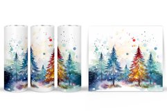 Watercolor Christmas Tree Tumbler Sublimation Product Image 2