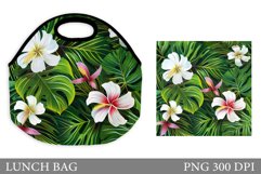Tropical Flowers Lunch Bag. Flowers Lunch Bag Design Product Image 1