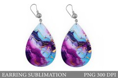 Alcohol Ink Earring. Abstract Earring Sublimation Product Image 1