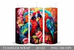 3D Parrot Tumbler Design. Parrot Tumbler Sublimation Product Image 1