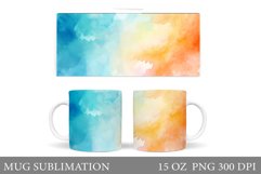 Watercolor Mug Design. Abstract Mug Wrap Sublimation Product Image 1