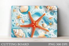 Sea Cutting Board Sublimation. Starfish Cutting Board Design Product Image 1