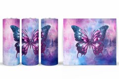 Butterfly Tumbler Sublimation. Flowers Tumbler Wrap Design Product Image 2