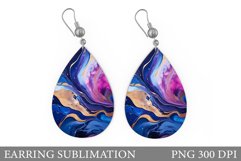 Alcohol Ink Earring Sublimation. Abstract Earring Design Product Image 1