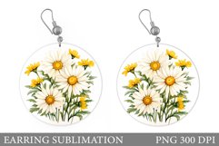 Daisy Flowers Earring Design. Flowers Round Earring Product Image 1