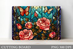 Butterflies Cutting Board. Flowers Kitchen Cutting Board Product Image 1