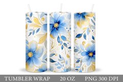 Flowers Tumbler Wrap Design. Sublimation Tumbler Flowers Product Image 1