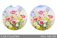 Flowers Car Coaster Design. Wildflowers Car Coaster Product Image 1