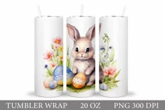 Cute Bunny Tumbler Design. Easter Tumbler Wrap Sublimation Product Image 1
