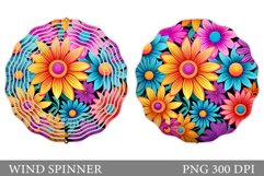 Flowers Wind Spinner Sublimation. Summer Wind Spinner Design Product Image 1