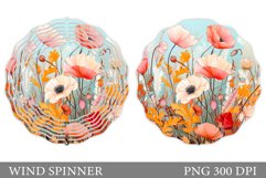 Flowers Wind Spinner Sublimation. Summer Wind Spinner Design Product Image 1