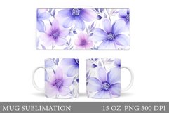 Flowers Mug Wrap Sublimation. Flowers Mug Wrap Design Product Image 1